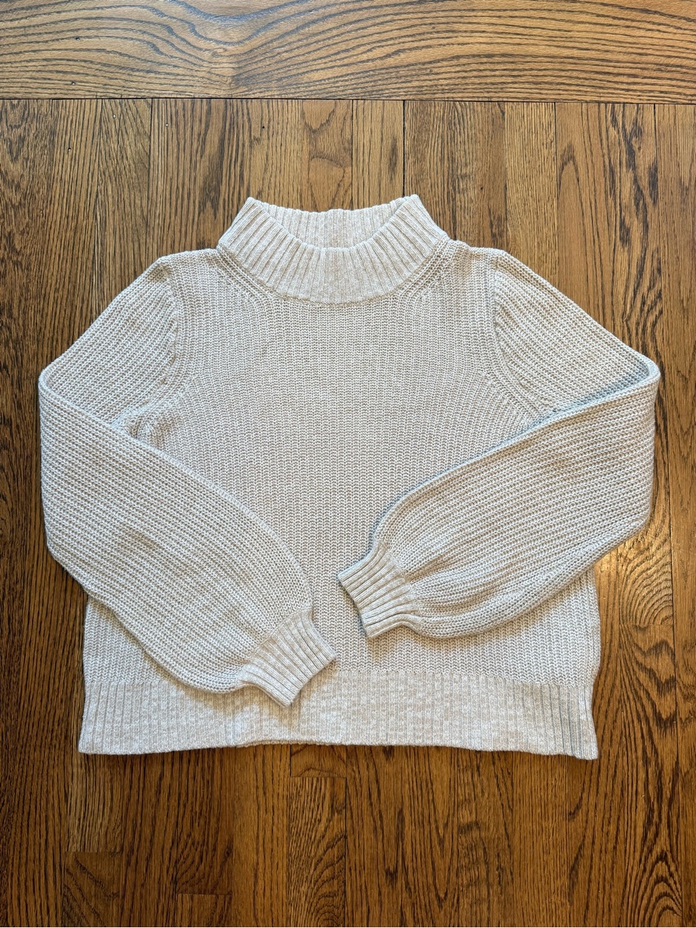 Abercrombie & Fitch Cream Mock Neck Knit Sweater